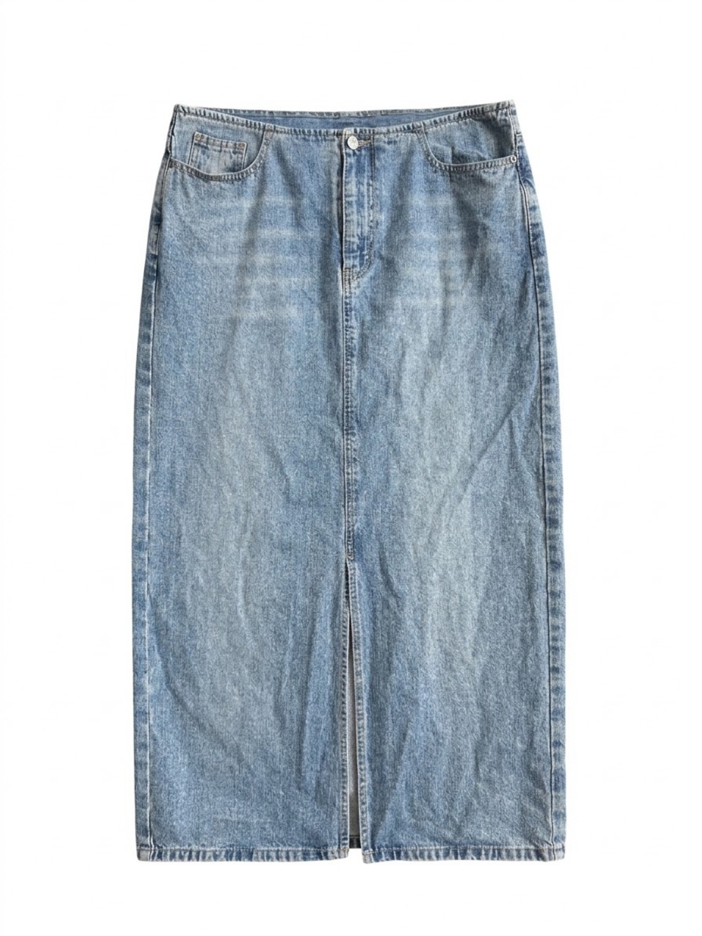 VTG 90’s Venezia Jeans Denim Skirt Size 14 Front Slit 100% Cotton Grunge Y2K